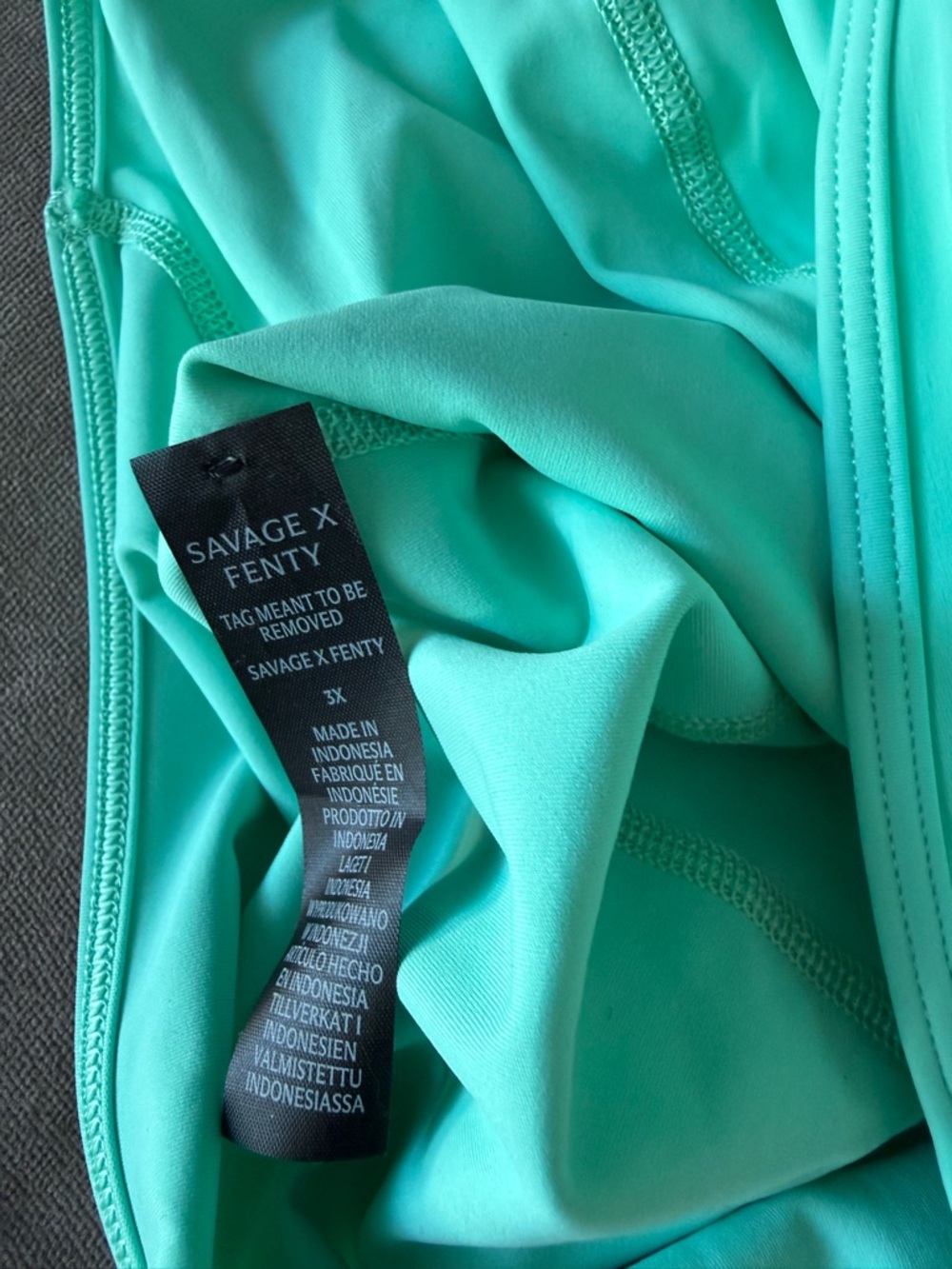 Savage X Fenty Mint Zip Front Active Dress 3X Racerback Built-In Shorts Athletic - Picture 5 of 5